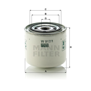 Фильтр масляный MANN-FILTER W 917/1